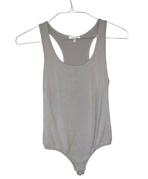 Ronny Kobo Gray Sleeveless Bodysuit Size Medium